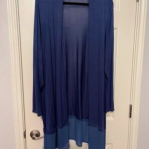 T Tahari blue long cardigan